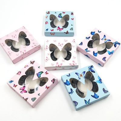 China Natural Make Your Own Butterfly Shape Luxury 3d Holographic False Mink Free Eyelash Packaging Boxes for sale