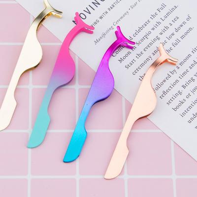 China Fake Tweezers Custom Private Label Stainless Steel Lashes Applicator Stainless Steel Lashes Tweezers Multicolor Tweezers for sale