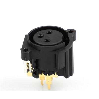 China DY-02B Dual Xlr Chassis Connector Push Type Female Xlr 1/4" Combined Jack Panel Mount Connector DY-02B for sale