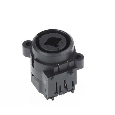 China PJ-05-07 3 Pole Xlr Female Push Lock Chassis Audio Connector Xlr Combine With 6.35mm 1/4" Mono jack PJ-05-07 for sale