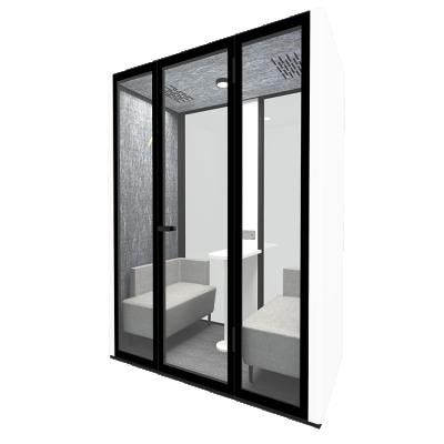 China Wholesale Modern Loud Soundproof Enclosed Indoor Pod Phone Booth Home Office Transparent Telephone Booth for sale