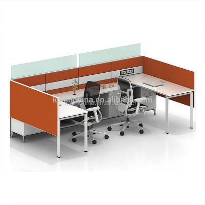 China Regular Kaln Factory Price Administrative Staff Workstation Furniture For Vina E0 Series Level Melamine And Legs Adjustable Aluminum Desk for sale