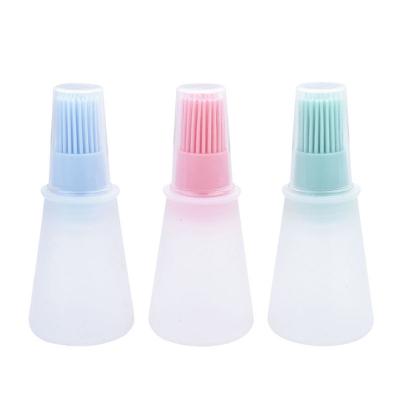 China Small Easily Cleaned Barbecue Oil Brush Bottle Silicone Oil Bottle Economic BBQ Brush Bottle Brush for sale