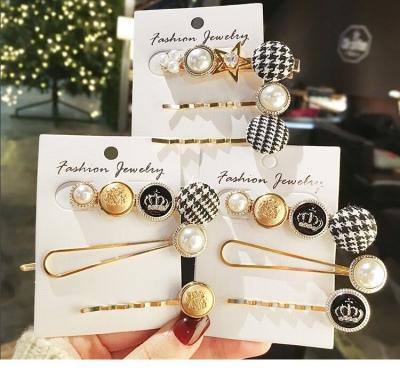 China European and American style designer Hair Accessories Metal platypus wholesale Korean hairpins bead rhinestone girl hair clips for sale