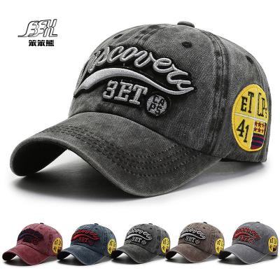 China Fashion Embroidery Logo Wholesale Trucker COMMON Distressed Dad Hats Structured Cotton Vintage Washed Mens Sports Hats for sale