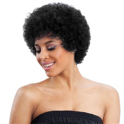 China Fashion Hot Selling Afro Wig Short Straight Soft Thick Curly Curly Pixie Cut Loose-Layered Wigs Wild-Curl Up Raw Style Bob Hair Wigs For Black Women for sale