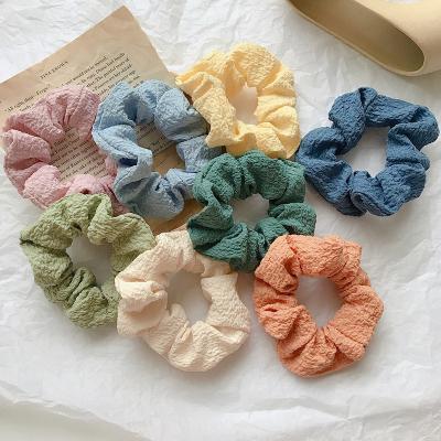 China European and American style women spring pure Ring Wholesale Satin Silk Hair scrunchies color hair elastic elegant hair band for sale