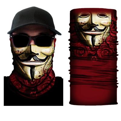 China Seamless Half Face Sunscreen Fashion Skull Series Magic Headscarf Protect Bib Headband Fitness Polyester Tube Outdoor Bandana Hot for sale