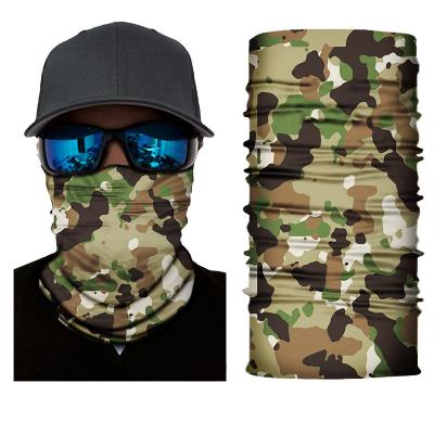 China Multi-Function Magic Seamless Neck Cover Elastic Face Sports Sunscreen Camouflage Scarf Polyester Tube Headband Elastic Adult Custom Bandana for sale