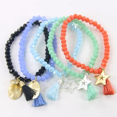 China African wholesale punk beads bracelet, custom charm colorful natural crystal bracelet for sale