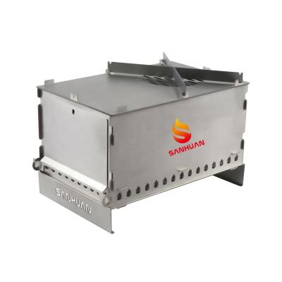 China BBQ Charcoal Grill SH005-C SUS304 Stainless Steel Collapsible BBQ Grill Easily Assembled Camping Portable BBQ Grill for sale