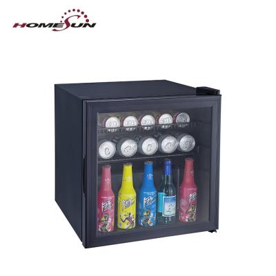 China 50L hotel eco commercial cute mini desktop display fridge with transparent door for sale