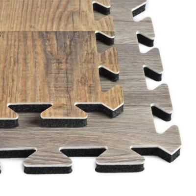 China Hot Sale Non-Toxic Wood Grain Foam Tiles EVA Foam Floor Tiles for sale