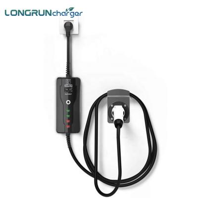 China Portable Type2 5M EV Fast Charger 1Phase 220V 16A IEC62196 EV Long Life Charger with Europlug for sale