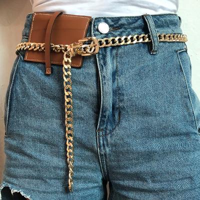 China GSOLD Hip Hop Belly Waist Chain Women Body Chain Alloy Waist Chain Simple Chunky Single Layer Belt Punk Accessories Jewelry for sale