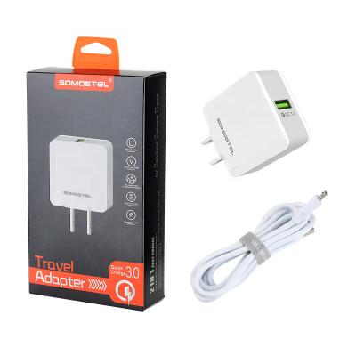 China Somostel A12 CE Certificate 9V2A Mobile Phone USB Charger 5V3A Cargador Celular For Phone Travel Fast Charging Adapter for sale