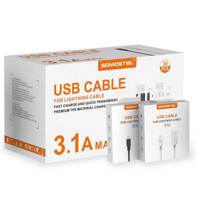 China 10 in 1 Cable Kit Somostel BT09 10 in 1 Charging Line 3.1A Silica Gel USB Cable Liquid Data Cable Fast Charging for Type-C IOS Andriod for sale