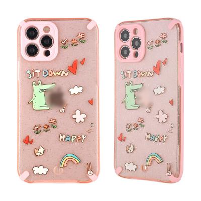 China Shockproof Mobile Phone Case Cover Carcasas Accesorios Para Celulares Oil Cover TPU+PC Protector Printing Glossy Cell Phone Case For Iphone 12 for sale