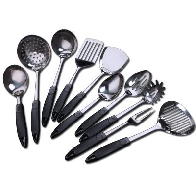 China Sustainable Kitchen Tools Accessories 201 Stainless Steel Kitchenware Set PP Handle Metal Cookware Set for sale