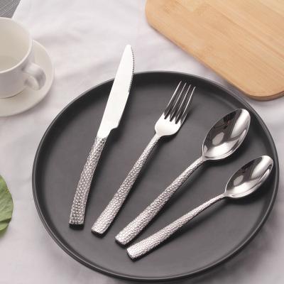 China Viable Knife Fork Spoon Teaspoon Set Stainless Steel Flatware Silverware Gold Plated Luxury Wedding Set for sale