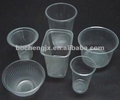 China Automatic High Speed ​​PP.HIPS.GPPS.PE Plastic Cup Making Machine With Molds for sale