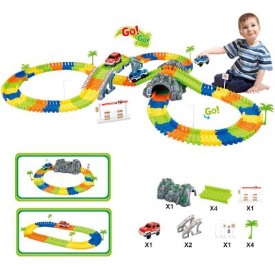 China Slot Toy Best selling diy track car set variety track car children's puzzle assembly electric track toy for sale