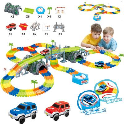 China Slot Toy Best selling diy track car set variety track car children's puzzle assembly electric track toy for sale