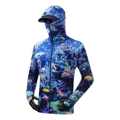 China Baeybe Antibacterial Windproof Fishing Clothes For Men Long Sleeve UPF50+ Blue Quick Dry Anti-UV Sportswear for sale