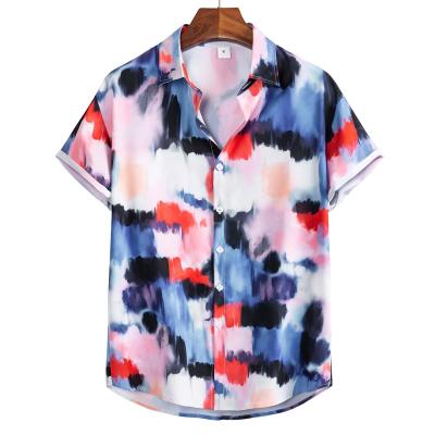 China Baeybe2022 fashion leisure street trend anti-shrink border commercial splash-ink dyed tie-dying men's shirts for sale