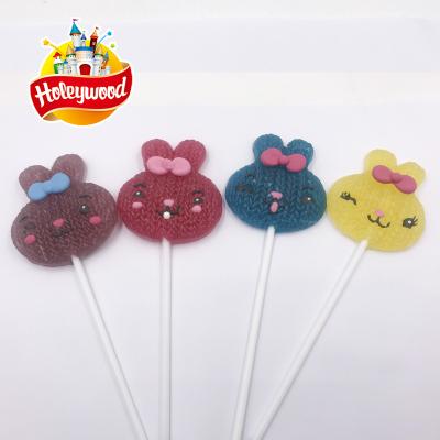 China Natural bunny shaped cartoon design with fruity flavored knitted hard candy for sale