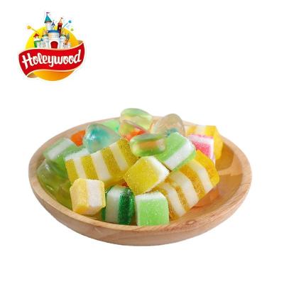 China Natural Jelly Gummy Cube Fruit Halal Candy for sale