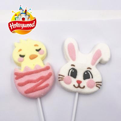 China 35g Normal Easter Bunny Chicken Colorful Soft Fruity Flavored Marshmallow Decorated Pop for sale