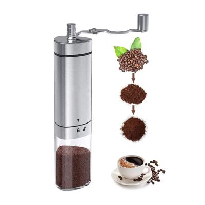 China Portable Car Hand Coffee Bean Grinder with Adjustable Burr Brush Ceramic Tapered Stainless Steel Manual Coffee Grinder for sale