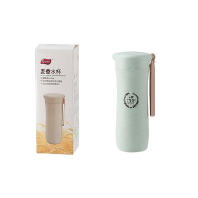 China 360ML Viable Wheat Straw Drinking Cup with Leakproof Lid and Dishwasher Safe Wheat Straw Plastic Cup for sale