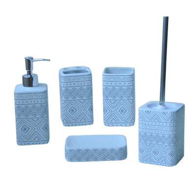 China Sustainable Wholesale Modern Bathroom Decoration Bathroom Set Ceramic Bathroom Accessories Set for sale