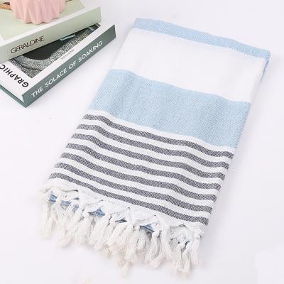 China Viable Blue Turkish Towel Miter Round Turkish Bath Towel Turkish Towel for sale