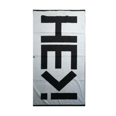 China Custom Made Simple High Quality Viable Quick Dry Jacquard Personalized Beach Towel for sale