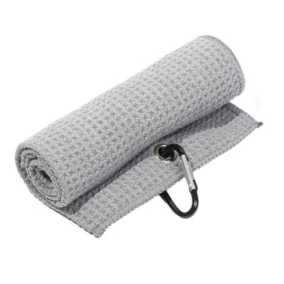 China Viable Hot Style Printed Golf Towel Over The Door Magnetic Towel Hook Waffle Weave Golf Towel for sale