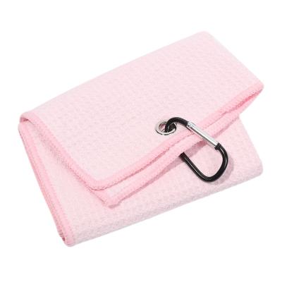 China Good Quality Golf Towel Printing Self Adhesive Steel Towel Hook Self Adhesive Printed Waffle Golf Towel for sale