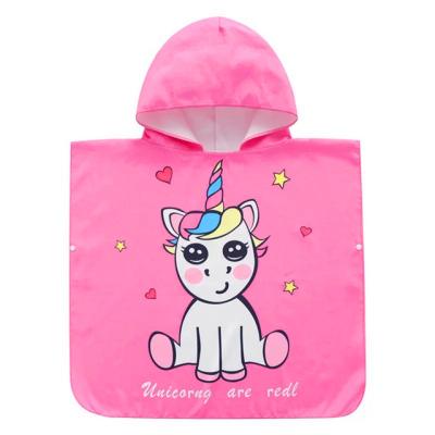 China Child Safe Cartoon Beach Towel Pattern Hooded Custom Towel for Kids Cap for sale