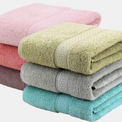 China Sustainable Platinum Satin 2-in-1 Custom Embroidered Bathroom Set 100% Cotton Bath Towel for sale