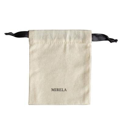 China Reusable custom logo factory price good quality small cotton drawstring bags small packing bag canvas drawstring bag for sale