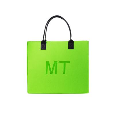 China Wholesale Fashionable Large Capacity High Quality Casual Women Felt Tote Bag Canvas With Logo Custom Made For Shopping Bag for sale