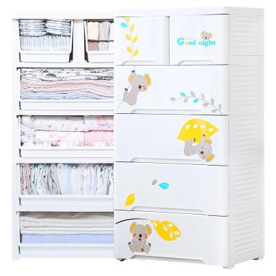 China Living room modern simple plastic storage cabinet kids storage furniture drawer cartoon plastic wall cabinet for sale