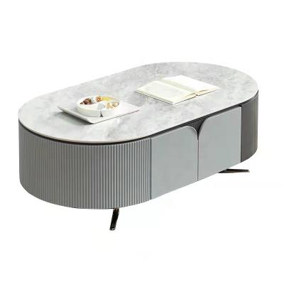 China With Drawer Modern Fashion Coffee Table Oval Rock Table Very Simple Coffee Table for sale