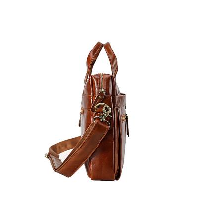 China Fashionable Design Business Laptop Computer Handbag Coffee Waterproof Men Bag Soft Sided Leather Briefcase for sale