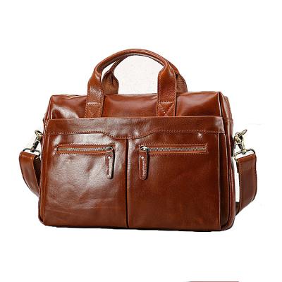 China New Fashionable Retro Men's Business Briefcase Large CapacityWaterproof Leather Men's Handbag for sale