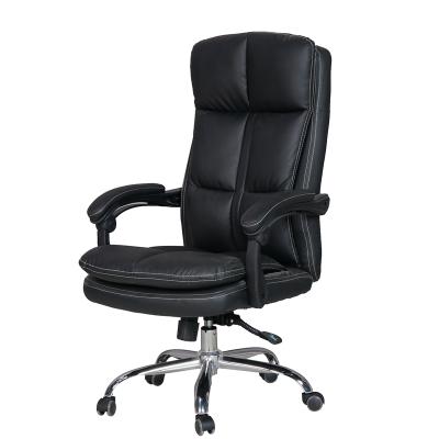 China (Height)Adjustable Stylish High Quality Fixed Armrest Comfort Reclining PU Leather Office Chair Black Color for sale