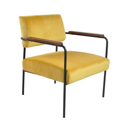 China Soft Type Modern Home Furniture Velvet Leisure Metal Contemporary Armchair for sale