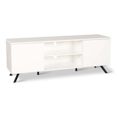 China Living Room Stable White High Gloss Doors Unit Modern TV Console TV Stand Cabinet With Shelf Home Furniture for sale